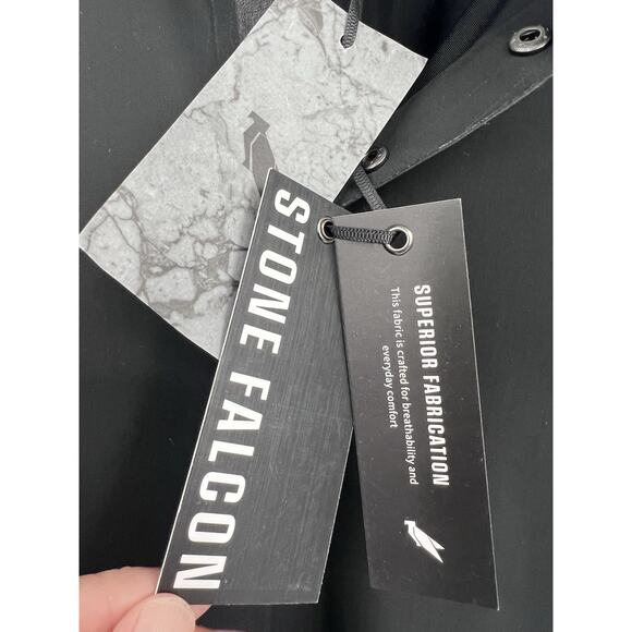 Stone Falcon Black Short Sleeve Polo Shirt Men’s Small NWT - Picture 4 of 5